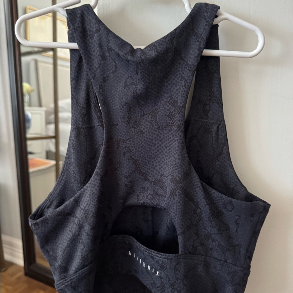 Allfenix navy blue snakeskin Racerback Tank Top